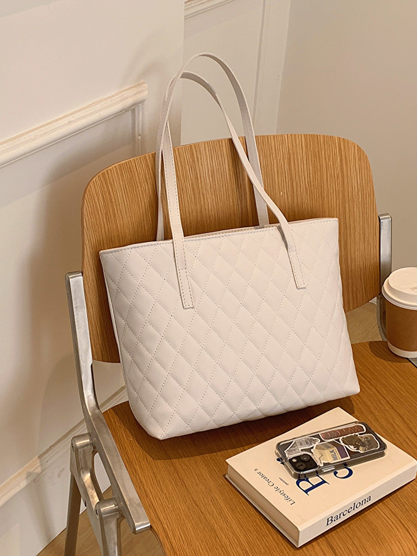 Three-Piece Diamond Print Bag Set