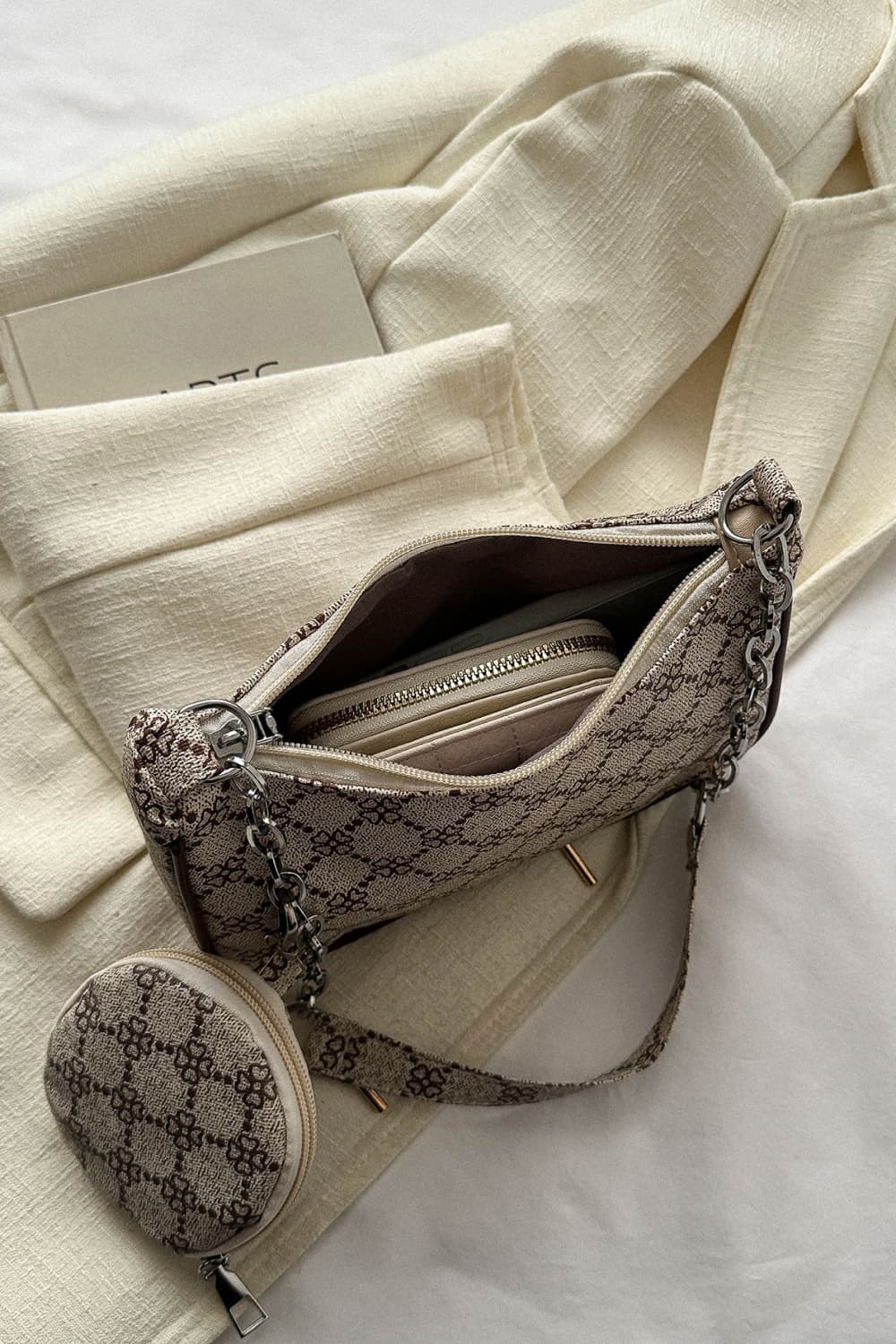 Checkered Shoulder Bag and Wallet