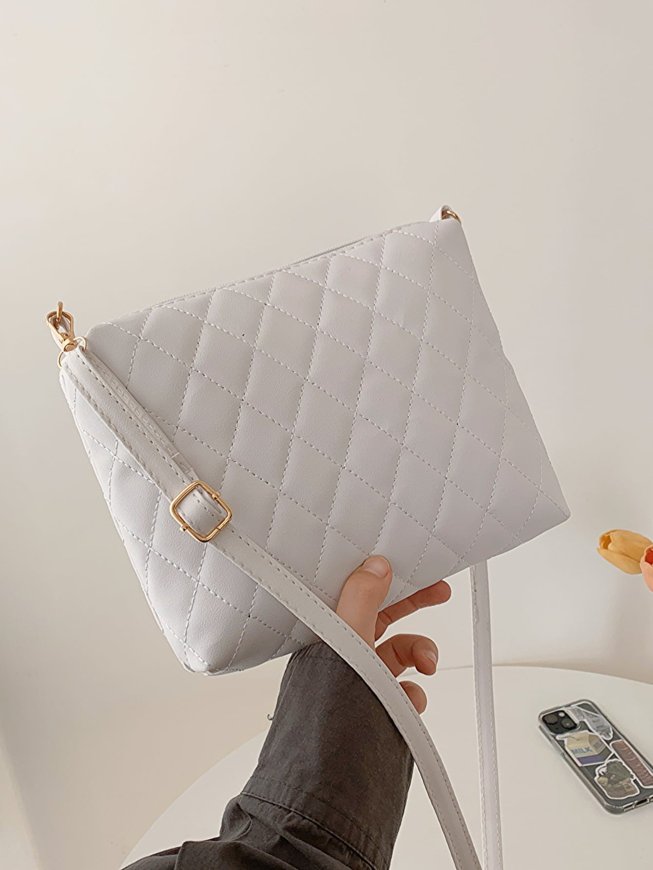 Three-Piece Diamond Print Bag Set
