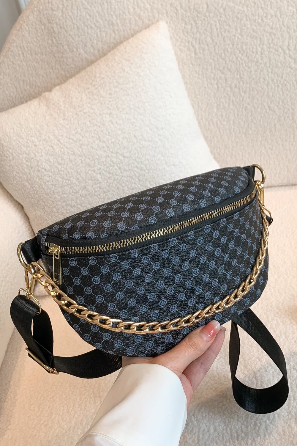 Printed Leather Sling Bag