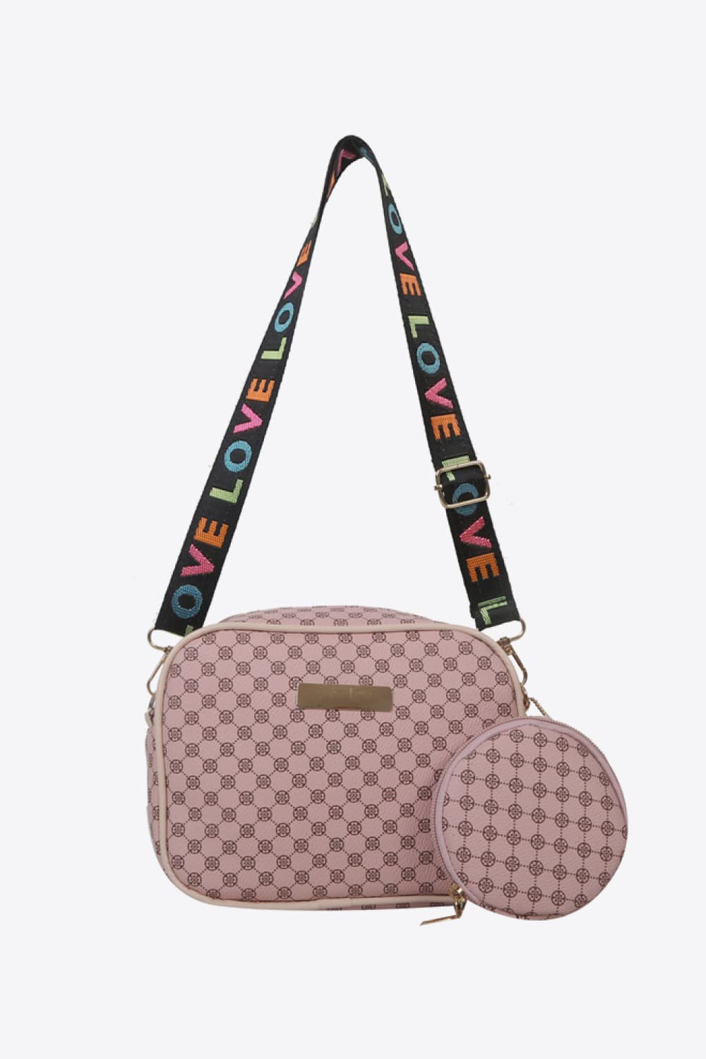 Printed Slogan Shoulder Bag
