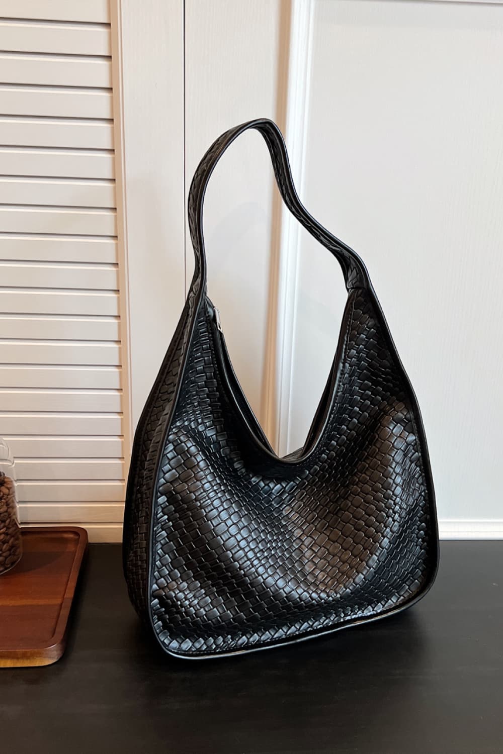 Weaved Leather Shoulder Bag