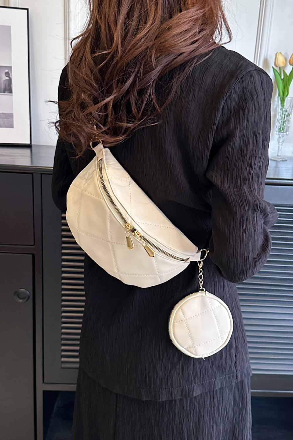 Leather Sling Bag with Small Purse