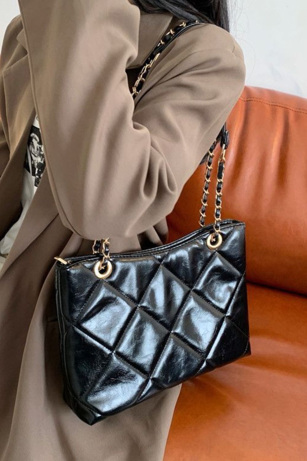 Diamond Leather Shoulder Bag