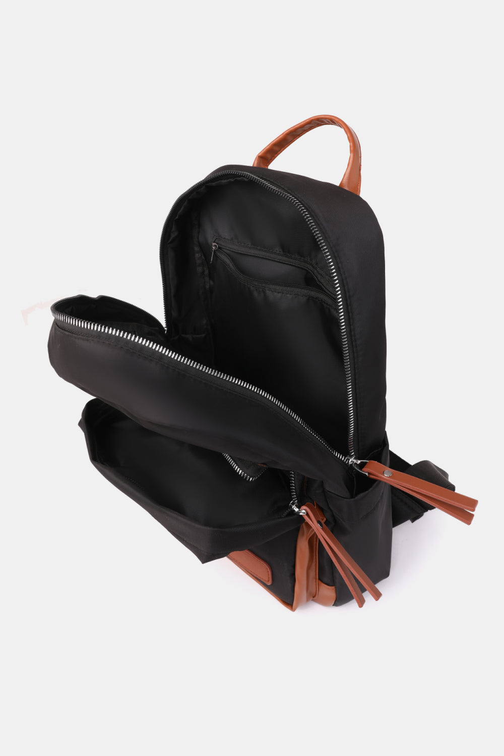 Leather Accented Nylon Backpack