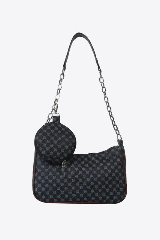 Checkered Shoulder Bag and Wallet